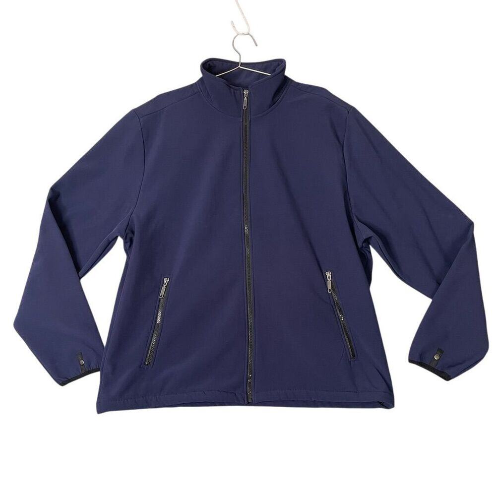 Departed Men's XL dark Blue Softshell Jacket Full Zip Casual Mid-Length